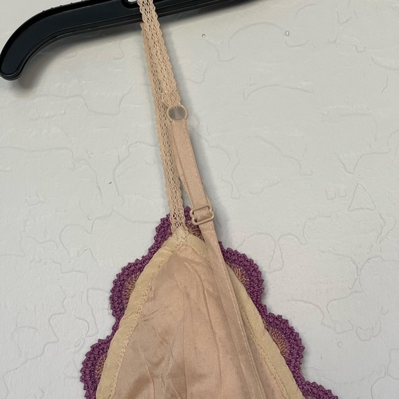 Free People Intimately Weekend Soft Pink Combo Crochet Bralette Top size Small - Picture 4 of 9